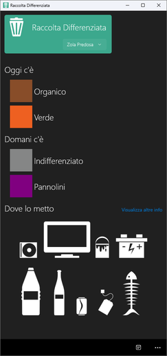 Raccolta Differenzia in Win UI 3 per Windows Windows 10/11